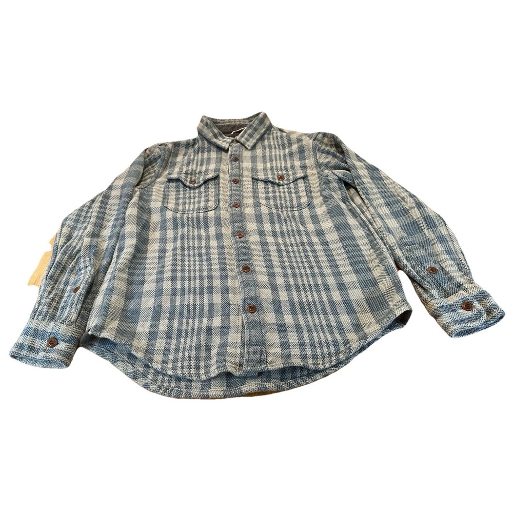 Outerknown Blanket Shirt Mens Plaid 100%‎ Cotton Twill Flannel Shacket Size S
